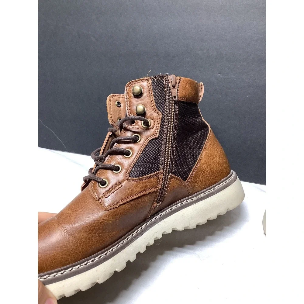 Men's Madden by Steve Madden Boots Lace Up Tan Cognac Size 10